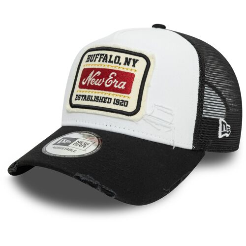 New Era Distress Vintage Mesh Trucker Cap - Brand Patch