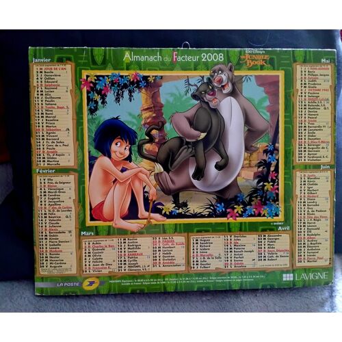 Almanach Du Facteur - Année 2008 - Disn7 - Le Livre De La Jungle Et Peter Pan (Départ 63)