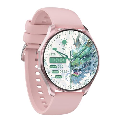 Montre Connectée de Sport Écran IPS 1,43 Pouce Appels Bluetooth Suivi Cardiaque Rose YONIS