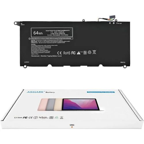 Batterie PW23Y 64 Wh 7,7 V pour Dell XPS 13 9360 ¿ 8200 mAh, outils inclus.