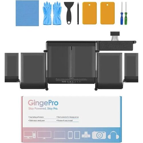 Batterie de remplacement GingePro A1493/A1582 pour MacBook Pro 13" A1502 (fin 2013, mi-2014, début 2015), 79,4 Wh.