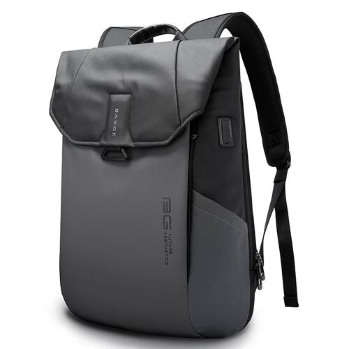Sac à Dos pour Ordinateur Portable 15.6 Pouces Antivol Résistant à l'Eau USB Gris YONIS