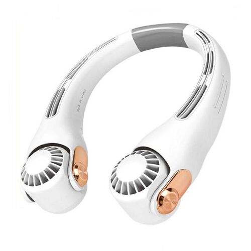 Ventilateur De Cou Sans Pales 3 Vitesses USB Type-C Autonomie 3 à 6 h Blanc YONIS