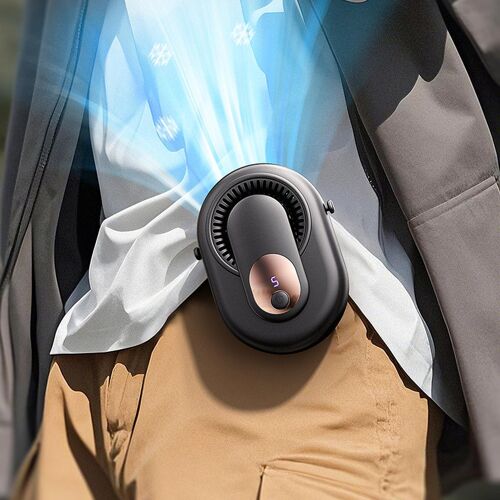 Ventilateur Portable À Clip Rechargeable 3500mAh 5 Vitesses Type-C Noir YONIS