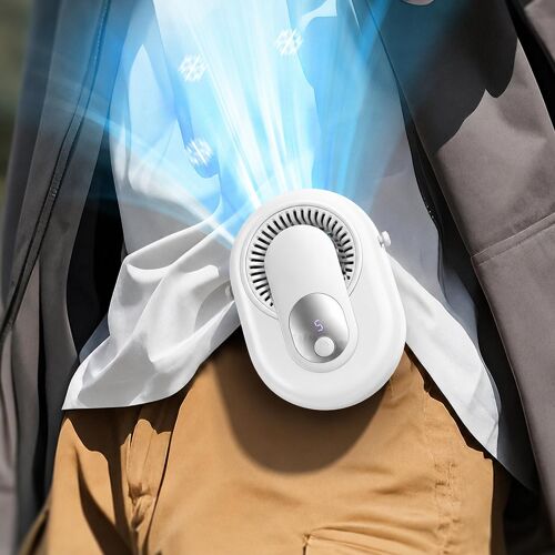 Ventilateur Portable À Clip Rechargeable 3500mAh 5 Vitesses Type-C Blanc YONIS