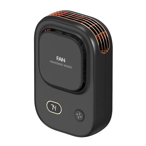 Ventilateur de Cou Sans Pales à 3 Vitesses Avec Écran Numérique USB-C Noir YONIS