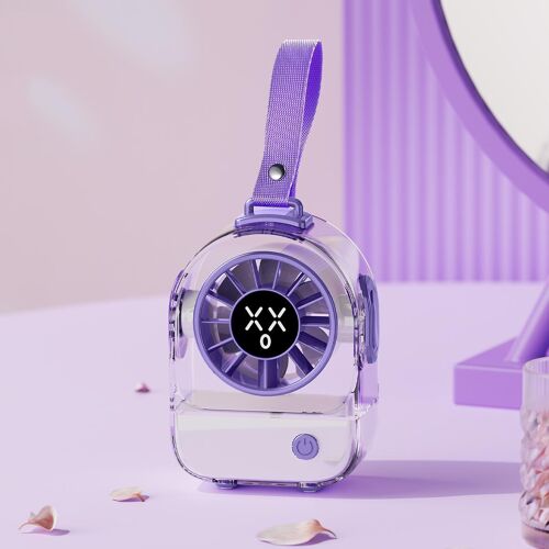 Mini Ventilateur de Bureau Portable Silencieux 5 Vitesses Batterie 3600mAh Violet YONIS