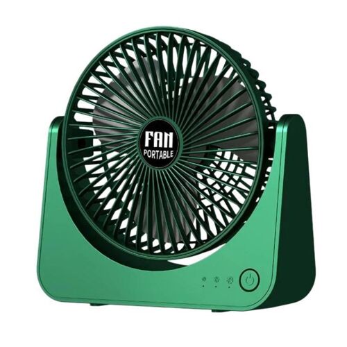 Ventilateur De Bureau 6 Pouces Silencieux 3 Vitesses Batterie 3000mAh Type-C Vert YONIS