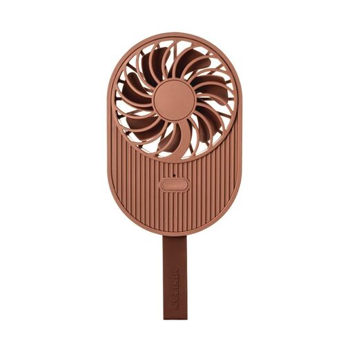 Mini Ventilateur Portable Rechargeable Micro USB à 2 Vitesses avec Dragonne Rose Marron YONIS