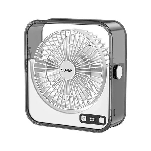 Ventilateur De Bureau Silencieux 100 Vitesses Écran Numérique Veilleuse Blanc YONIS