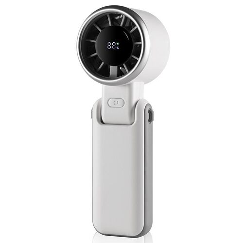 Ventilateur Portable Pliable Haute Vitesse 5 Vitesses avec Socle Type-C Blanc YONIS