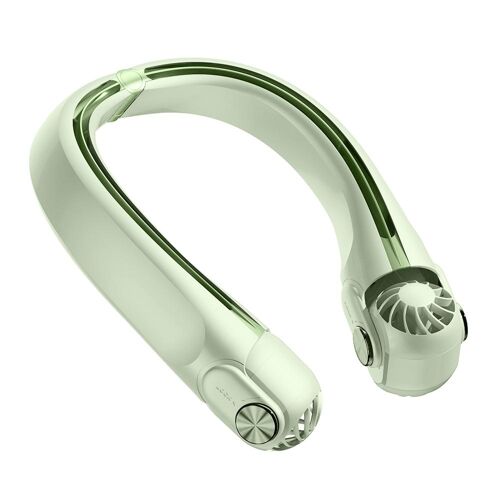 Ventilateur De Cou Électrique 2400 mAh Type-C 3 Vitesses Souffle Orientable Vert YONIS