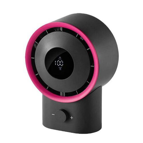 Ventilateur de Bureau Rechargeable USB-C 4000 mAh Écran LED Minuterie 10 h Rouge YONIS