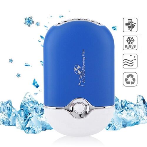 Mini Ventilateur USB Portable À Refroidissement Double Mode Rechargeable Bleu YONIS