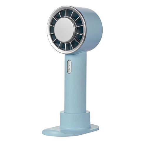Mini Ventilateur Portable 3 Vitesses Refroidissement Et Support Téléphone Bleu YONIS