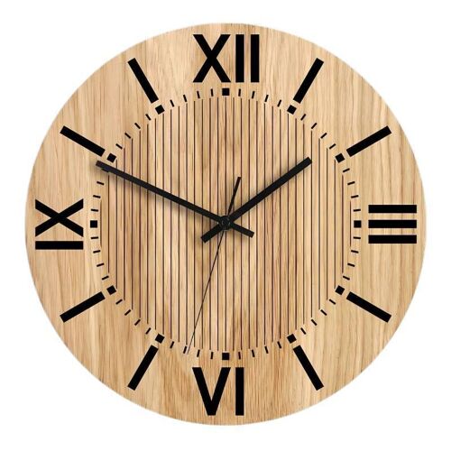 Horloge Murale Ronde Analogique et Numérique en Bois 30 cm Silencieuse YONIS