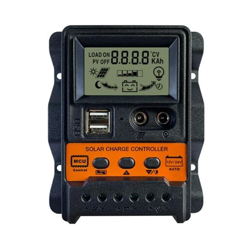 Contrôleur de Charge Solaire PWM 12/24 V 20 A avec Écran LCD et Double USB YONIS