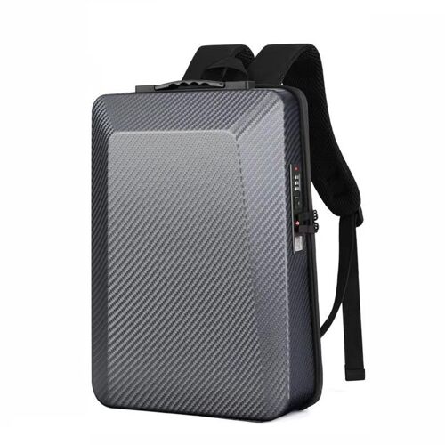 Sac à Dos pour Ordinateur 16 Pouces Coque Rigide Serrure à Combinaison Gris YONIS