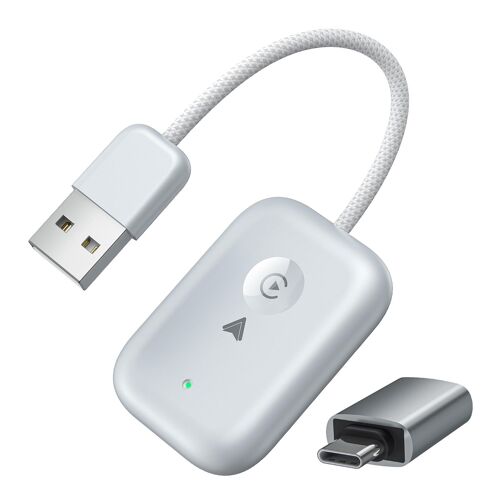 Adaptateur CarPlay Sans Fil 2 en 1 USB Type-C Pour Apple CarPlay et Android Auto Argent YONIS