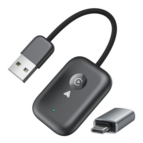 Adaptateur CarPlay Sans Fil 2 en 1 USB Type-C Pour Apple CarPlay et Android Auto Noir YONIS