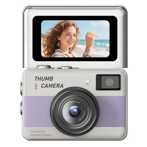 Mini Appareil Photo Numérique Pour Enfants Écran Frontal Rabattable À 180° 1080p Violet YONIS