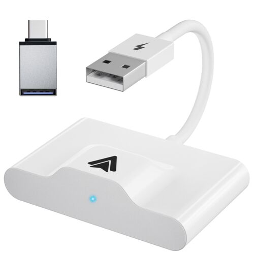 Adaptateur CarPlay Filaire Vers Sans Fil USB USB-C pour Android 11+ Blanc YONIS
