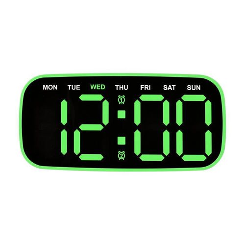 Horloge Numérique Murale et de Bureau LED Grand Affichage Luminosité Réglable Vert YONIS