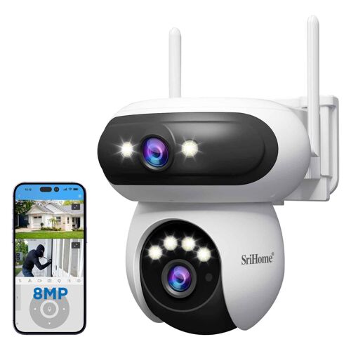 Caméra De Surveillance Extérieure WiFi Double Objectif 2 x 4 MP Avec Suivi Humain YONIS