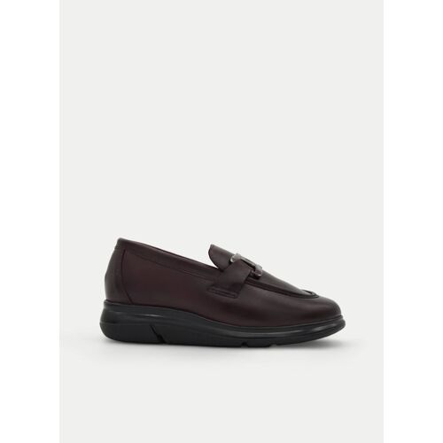 Mocassin En Cuir Bordeaux Avec Boucle - 37