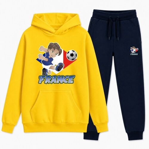 Jogging Enfant Footballeur France - Sweat Et Pantalon (3-14 Ans) (Taille 5-6 Ans,Couleur Jaune)