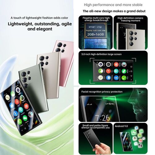 Téléphone Portable Android 3G Double SIM 2GB RAM Écran 3 Pouces Vert Rose YONIS