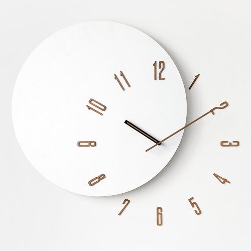 Horloge Murale Silencieuse 60 x 53 cm Décorative en Bois 3D Minimaliste Wood Hands YONIS