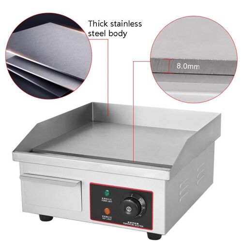 Plancha Électrique Professionnelle 1500w Inox Anti-Corrosion Pour Steaks Tofu Crêpes Yonis