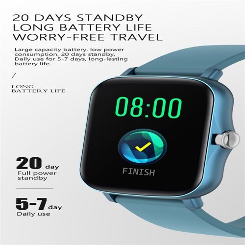 Montre Connectée Sport Écran Couleur 1.69 Pouces Étanche IP67 Suivi Santé Complet Noir YONIS