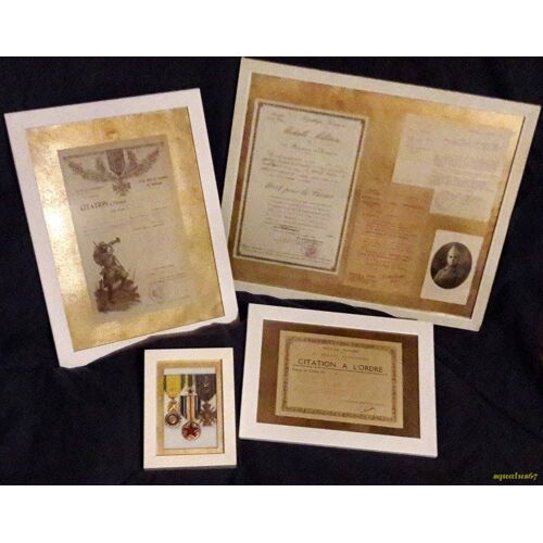 Certificats Et Décorations Sergent Du 3e Bis Régiment De Zouaves "Mort Pour La France" (Champagne-Marne-Verdun)