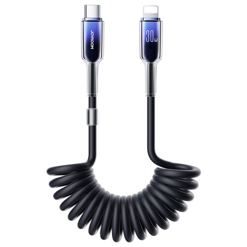 Câble USB-C vers 8 Pin Spiralé 1,5 m Charge Rapide 30 W 480 Mbps YONIS