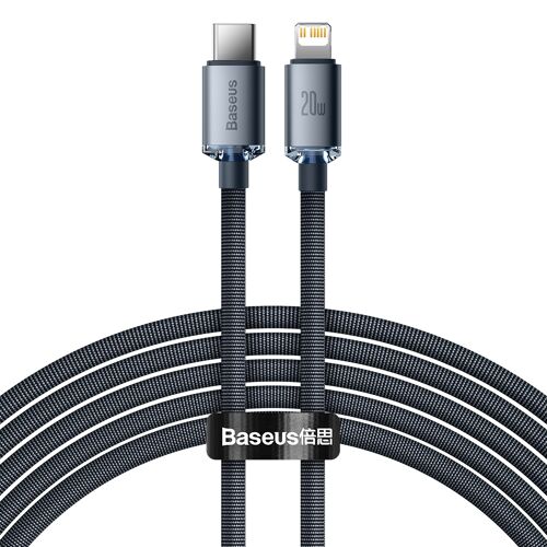 Câble USB-C vers 8 Broches 2 m Charge Rapide 20 W Tressé 480 Mbps Noir YONIS