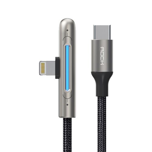 Câble USB-C Vers 8 Pin 20 W Charge Rapide Coudé À 90° 1 m YONIS