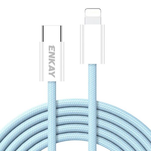 Câble De Charge Et Données USB-C Vers 8 Pin 27 W 480 Mbps Tressé 1,5 m Bleu YONIS