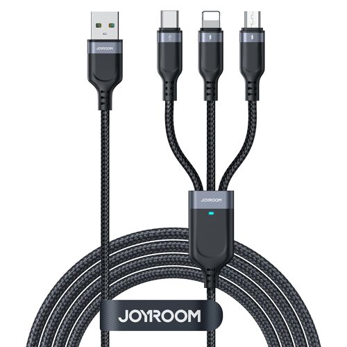 Câble de Charge 3 en 1 USB vers 8 Pin USB-C Micro USB Charge 3 Appareils YONIS