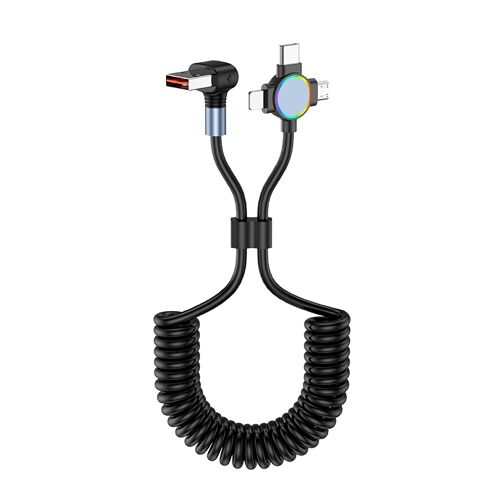 Câble De Charge Et Données 3 En 1 Rétractable 66W USB-C 8 Pin Micro USB 1,5 m YONIS