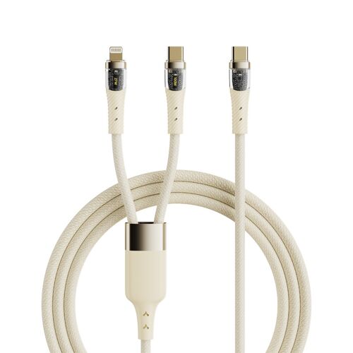 Câble 2 En 1 USB-C Vers USB-C Et 8 Pin Charge Double PD100W 5A 1.5 m YONIS