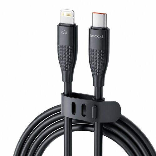 Câble USB-C vers 8 Pin 2 m Charge Rapide PD 27 W pour iPhone Noir YONIS