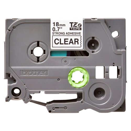 Brother TZe-S141 - Adhésif extra fort - noir sur transparent - rouleau (1,8 cm x 8 m) 1 cassette(s) ruban laminé kit cartouche d'impression/étiquettes - pour Brother PT-D600; P-Touch PT-18, 3600, D410, D450, D460, D610, D800, E500, E550, H101...
