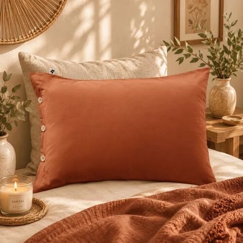 Taie En Percale De Coton 50x70 Cm Perrine Tomette