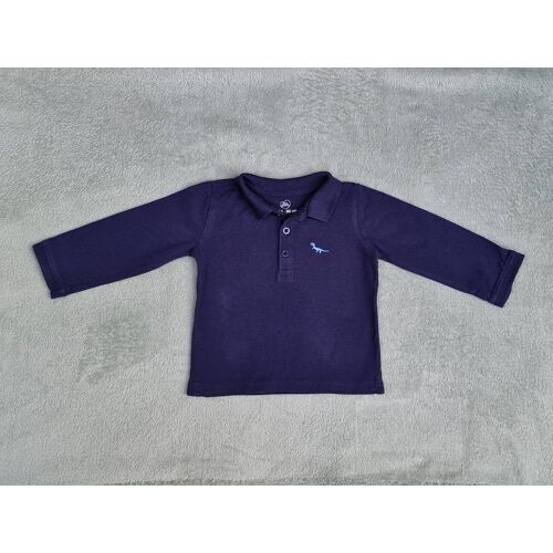 Polo Manches Longues Bleu Marine Mots D'Enfants 24 Mois, Très Bon État