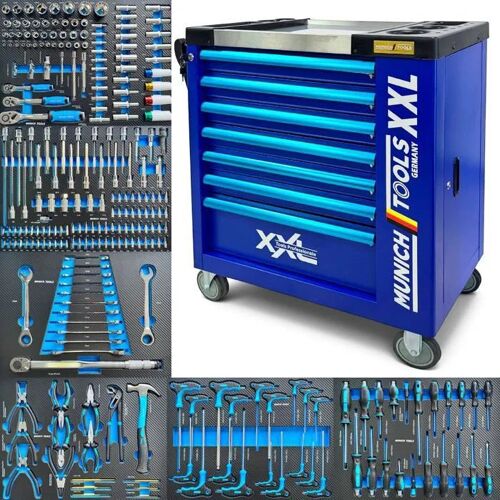 BARRACUDA TOOLS Servante d'atelier Munich Tools 7 tiroirs dont 6 outillés - Blue