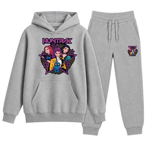 Jogging Survetement Enfant Fille Style Kpop - "Huntrix" - Gris (Npz)