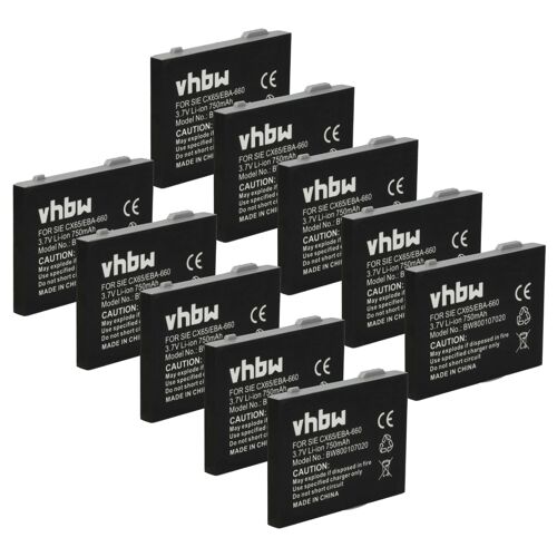 vhbw 10x Batterie remplacement pour Siemens L36880-N7101-A110 | pour L36880-N6051-A103, L36880-N6981-A100 pour téléphone fixe sans fil (750mAh, 3,7V, Li-ion)