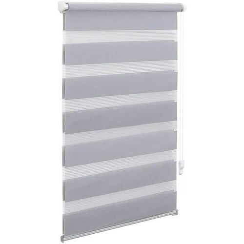 Store Jour Et Nuit Gris Clair 65x150 Cm, Sans Percage, Occultant, Double Tissu, Installation Facile 5min, Salon, Chambre